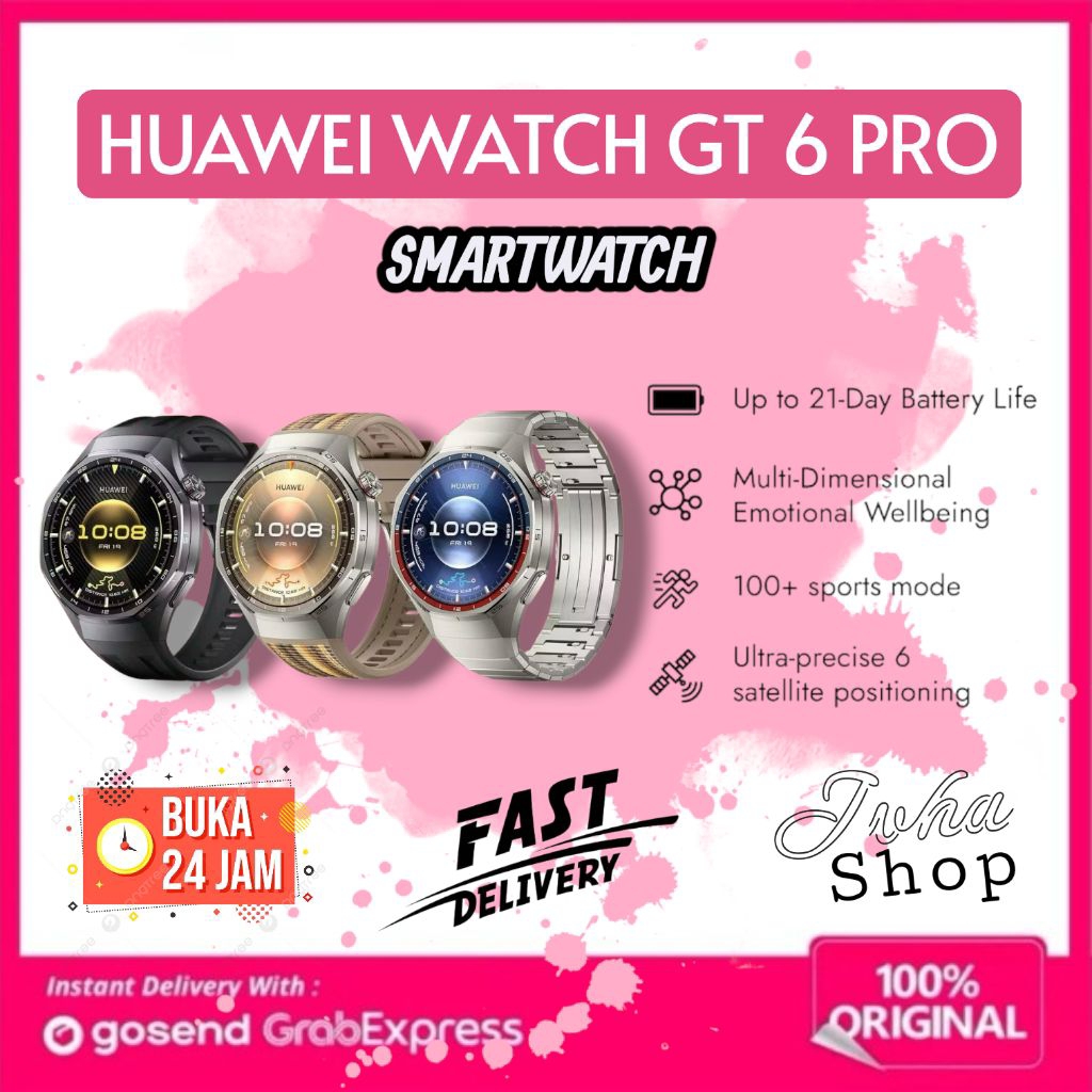 huawei watch gt 6 pro 46mm garansi resmi brown original
