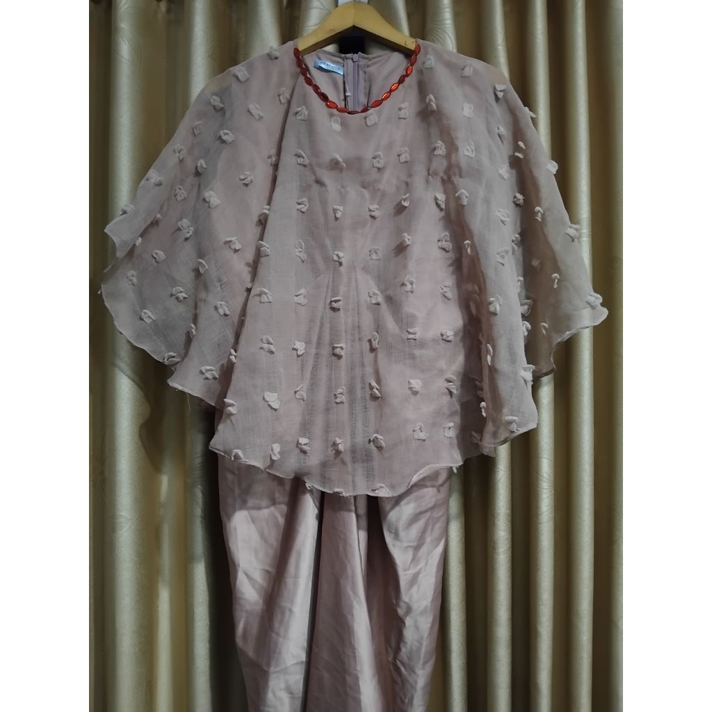 Dress organza lembut mix satin payet kondangan prelove