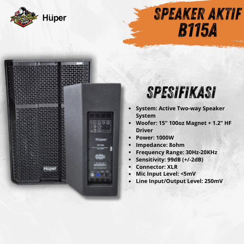 B115A SPEAKER AKTIF HUPER BREWOG AUDIO