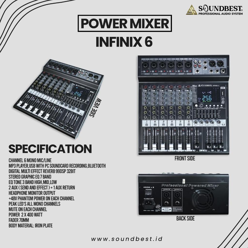 power mixer soundbest infinix 6 original 256 dsp bluetooth infinix6 | MELODY CLASSIC