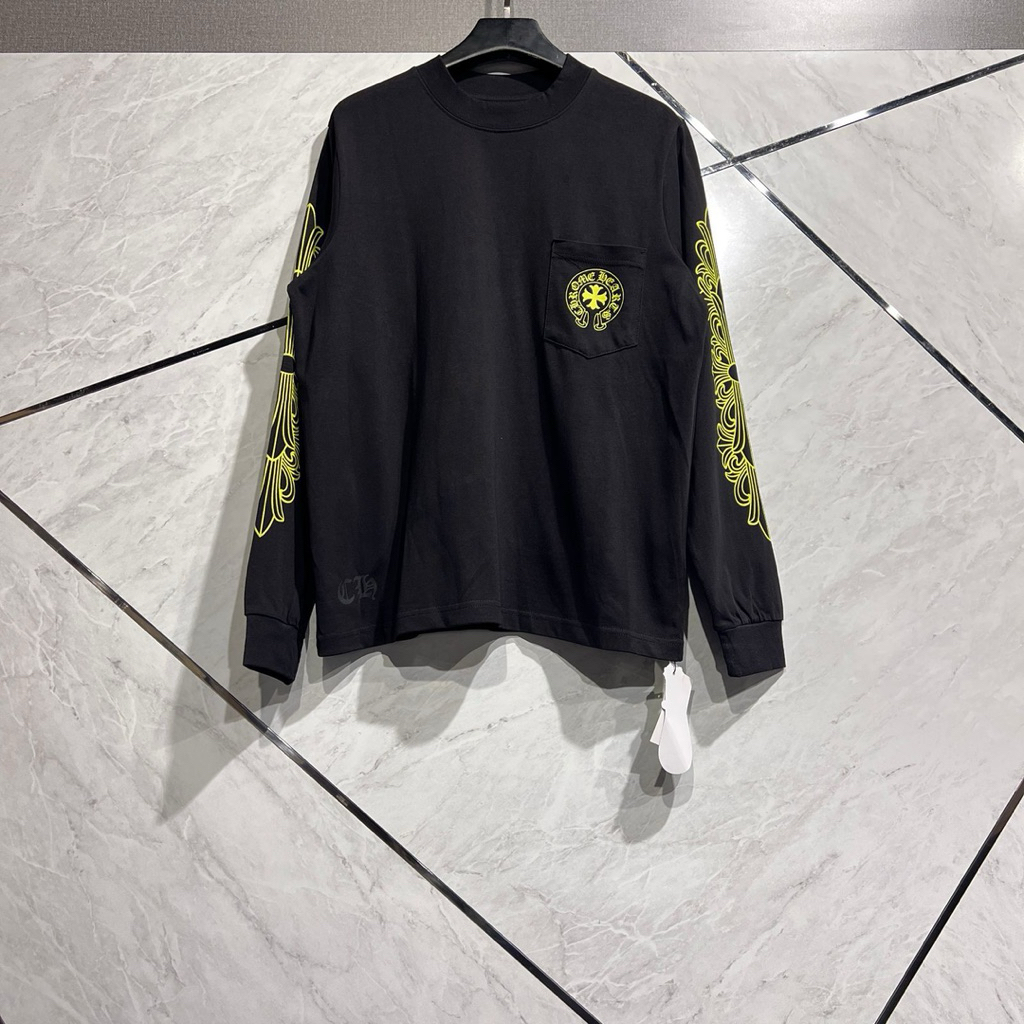 Ch Kaos Sweatshirt Hollywood Pocket Horsesoe Black Yellow