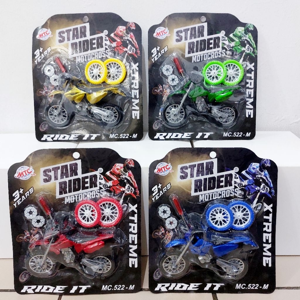 Mainan Anak Miniatur Motor Cross Bonus Sparepart