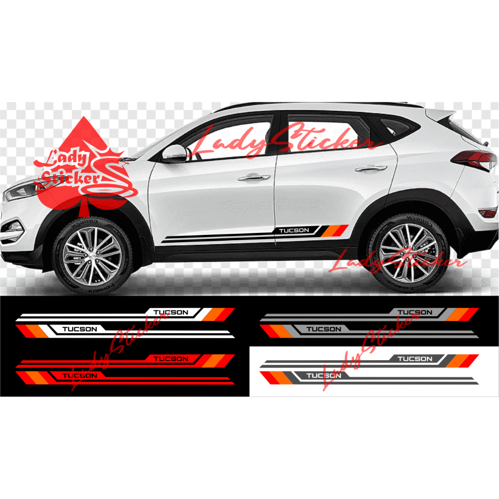 NEW Sticker cutting sticker mobil hyundai tucson stiker list bawah mobil tucson