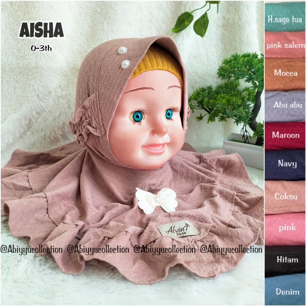 ABIYYUCOLLECTION AISHA HIJAB/JILBAB/KERUDUNG BAYI DAN ANAK BALITA 0-3 TAHUN MURAH REALPIC ORIGINAL