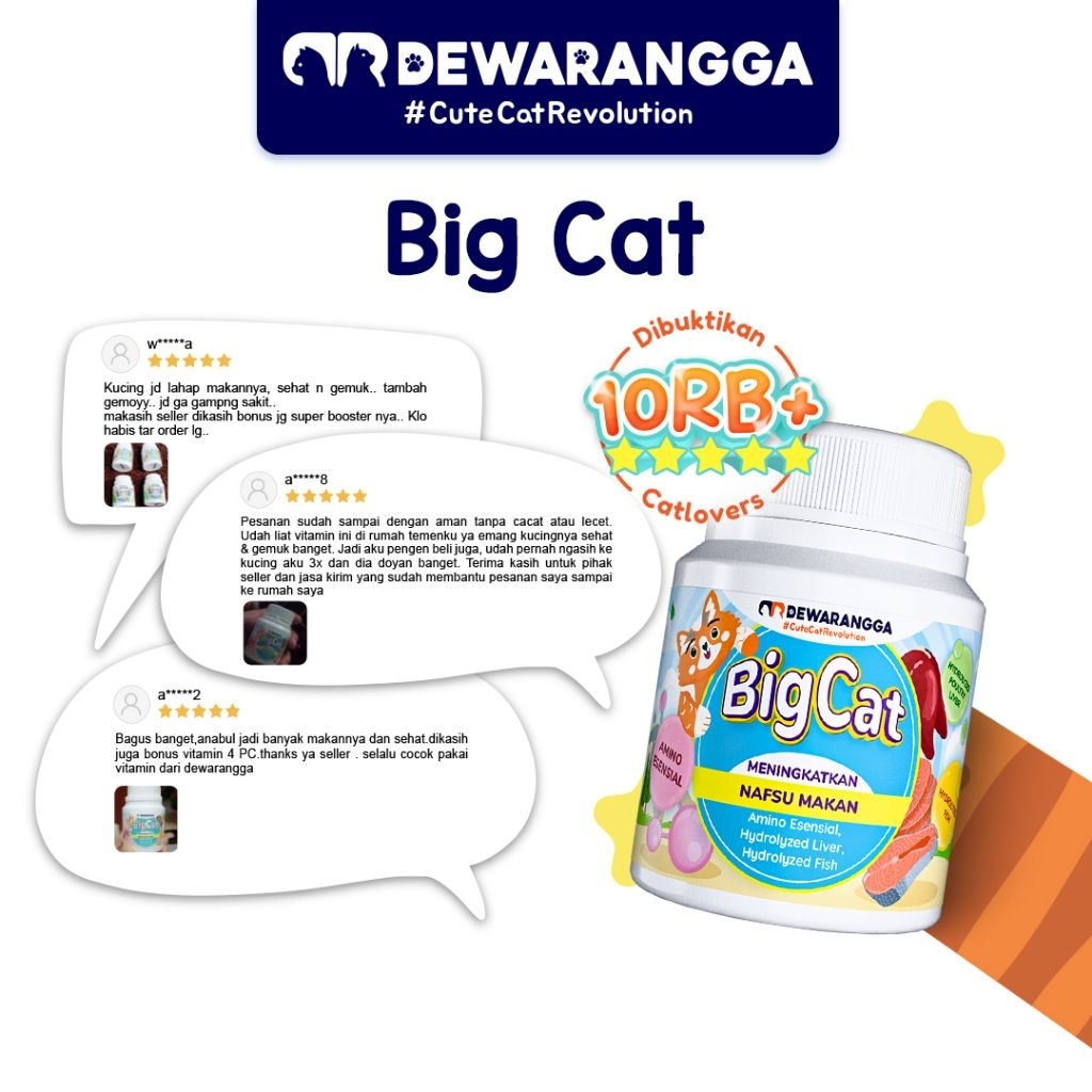 Dewarangga Vitamin Kucing BIG CAT untuk Penggemuk dan Penambah Nafsu Makan Kucing