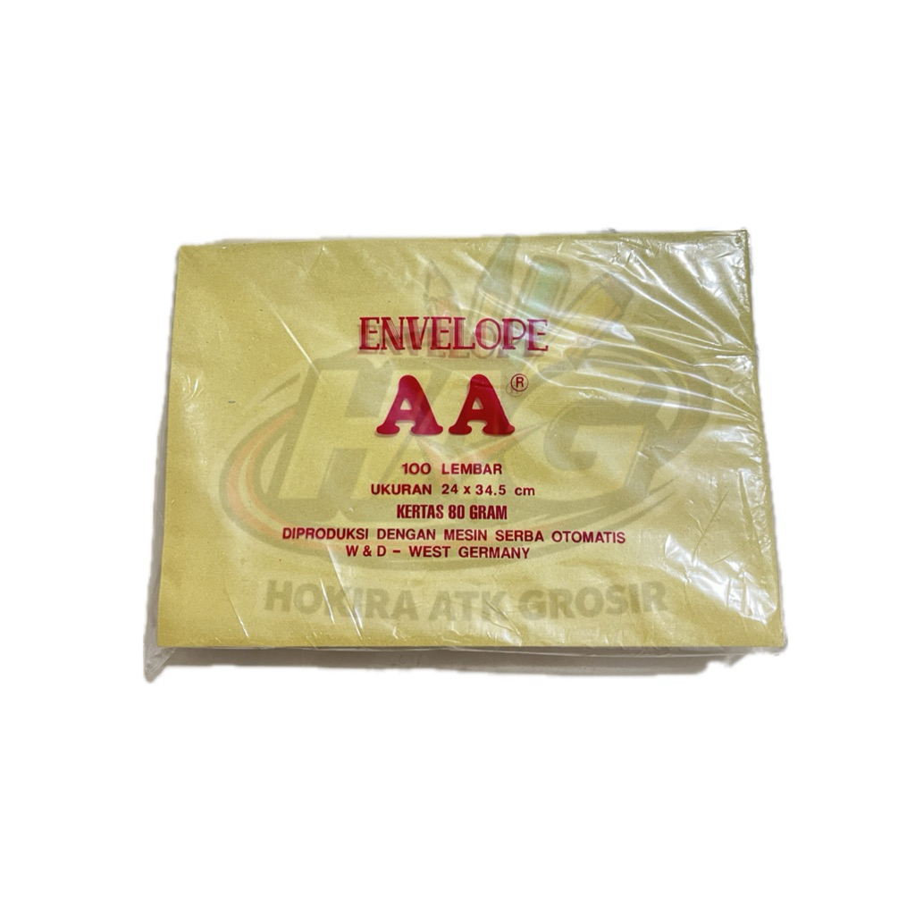 ( 1 Pack ) Amplop Coklat Polos Folio / F4 AA 24 x 34,5 cm, 1 Pack Isi 100 Lembar