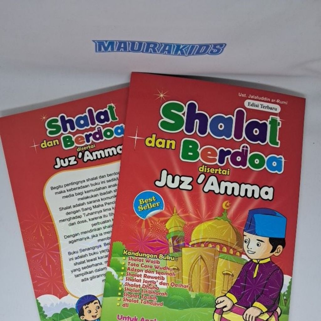 Buku Panduan Shalat dan Berdoa untuk Anak dengan Juz Amma - Warna Merah, Full Color