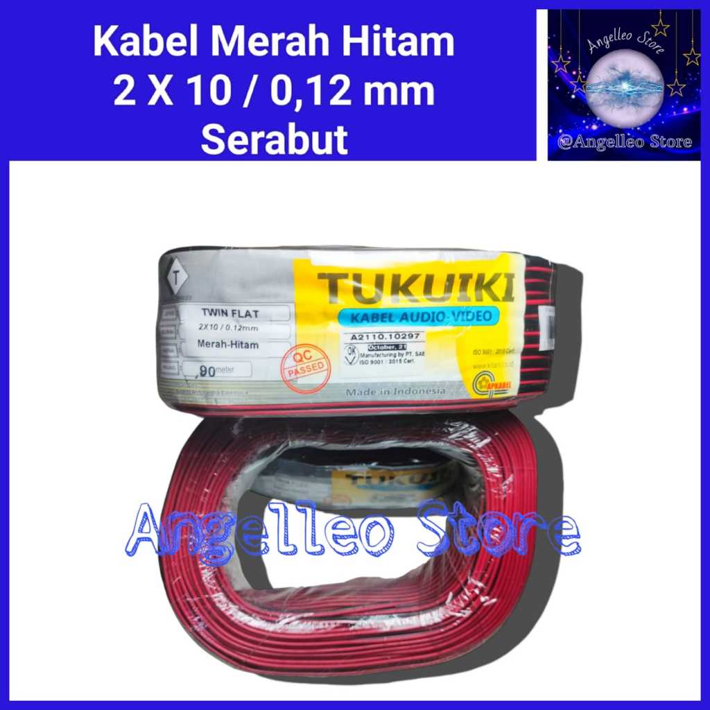 Kabel Serabut 2 x 10/0.12 mm~Kabel Merah/Hitam 2 x 10/0.12 mm~Kabel Listrik 2 x 10/0.12 mm~Tembaga~M