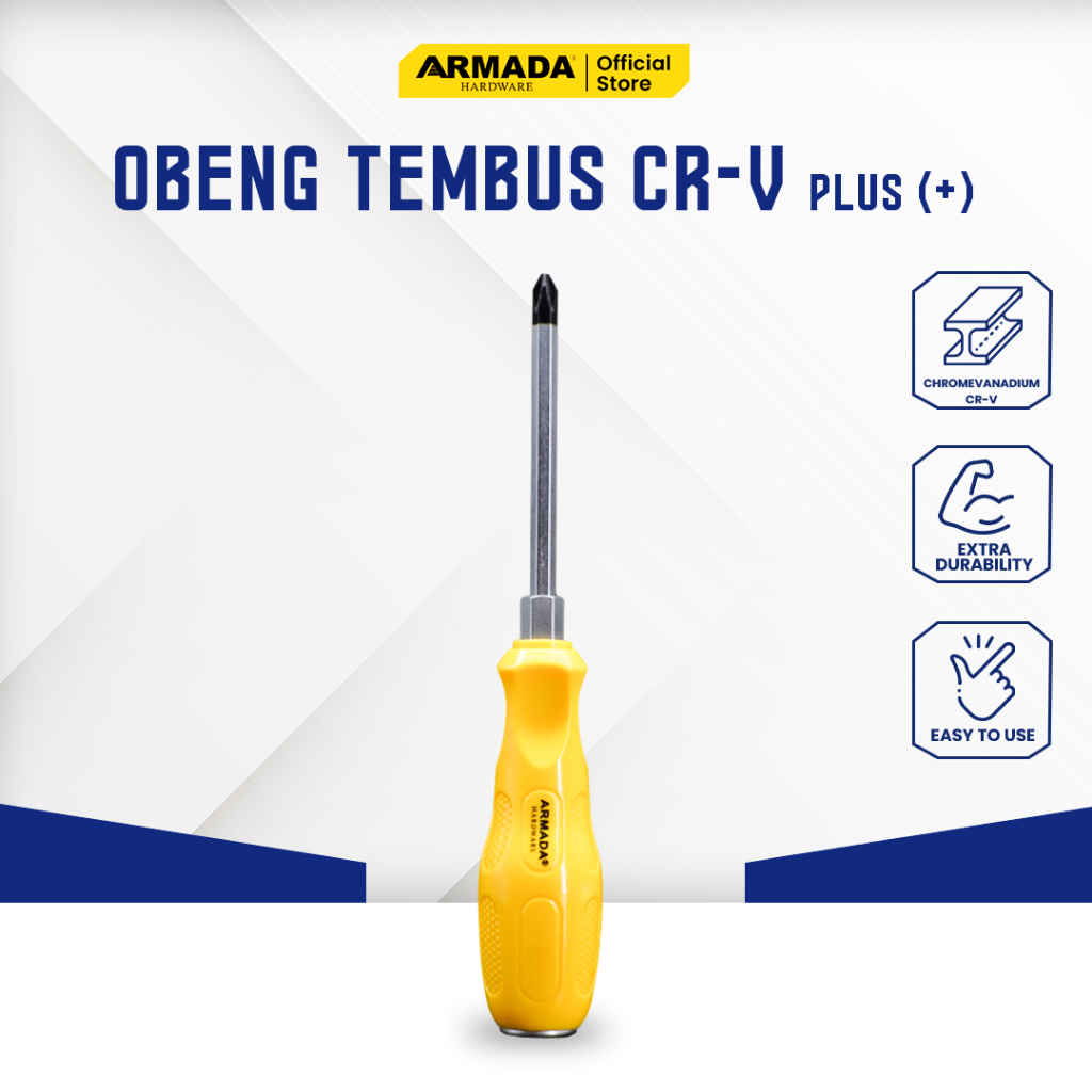 ARMADA Obeng Tembus CR-V Plus (+) 6mm Obeng Ketok Plus Obeng Kembang Obeng Murah