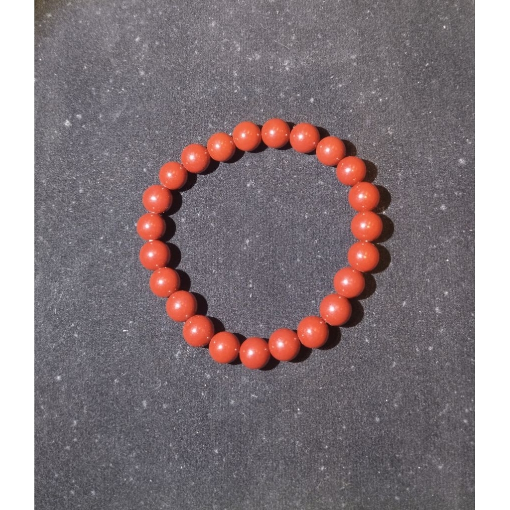 Gelang Crystal Batu Alam Cinnabar (Rehome Crystal)