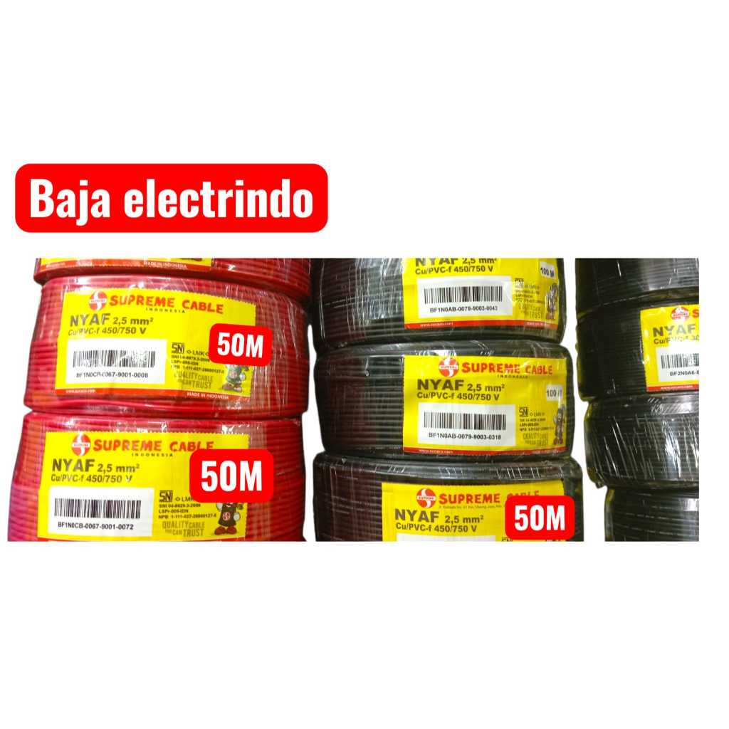 Kabel Serabut NYAF 2,5mm SUPREME @50m NYAF 1 x 2,5 1 x 2.5 mm NYAF 2.5mm SUPREME