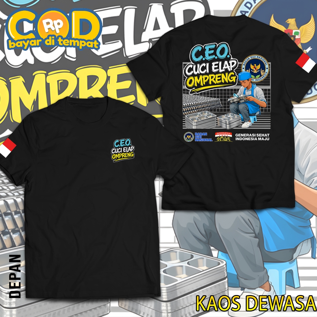 Kaos-Tshirt Sppg Mbg Ceo Cuci Elap Omprong Vol 2 Unisex Bahan Tidak Panas