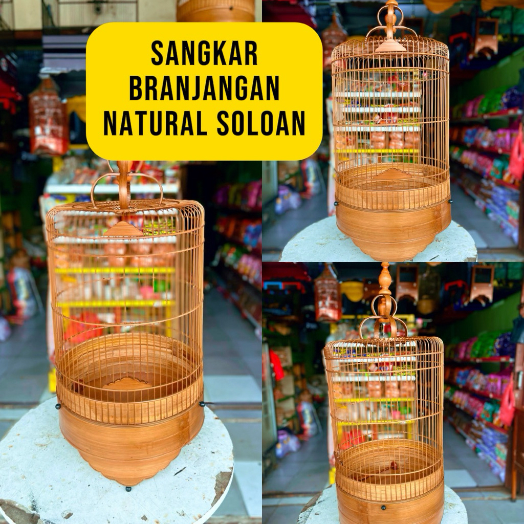sangkar branjangan clasik natural bambu soloan