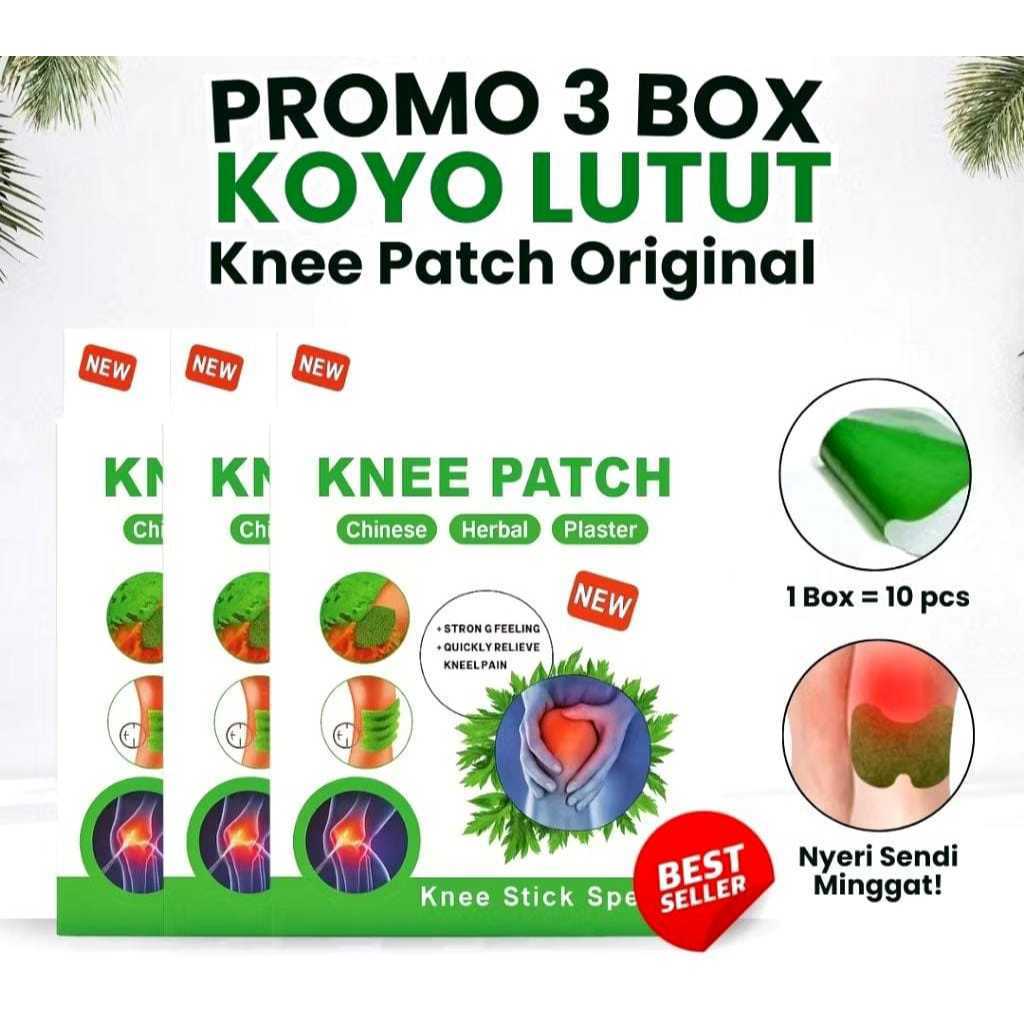 3 PCS Knee Plaster Patch Koyo Nyeri Lutut Sendi Kaki isi 12 lembar