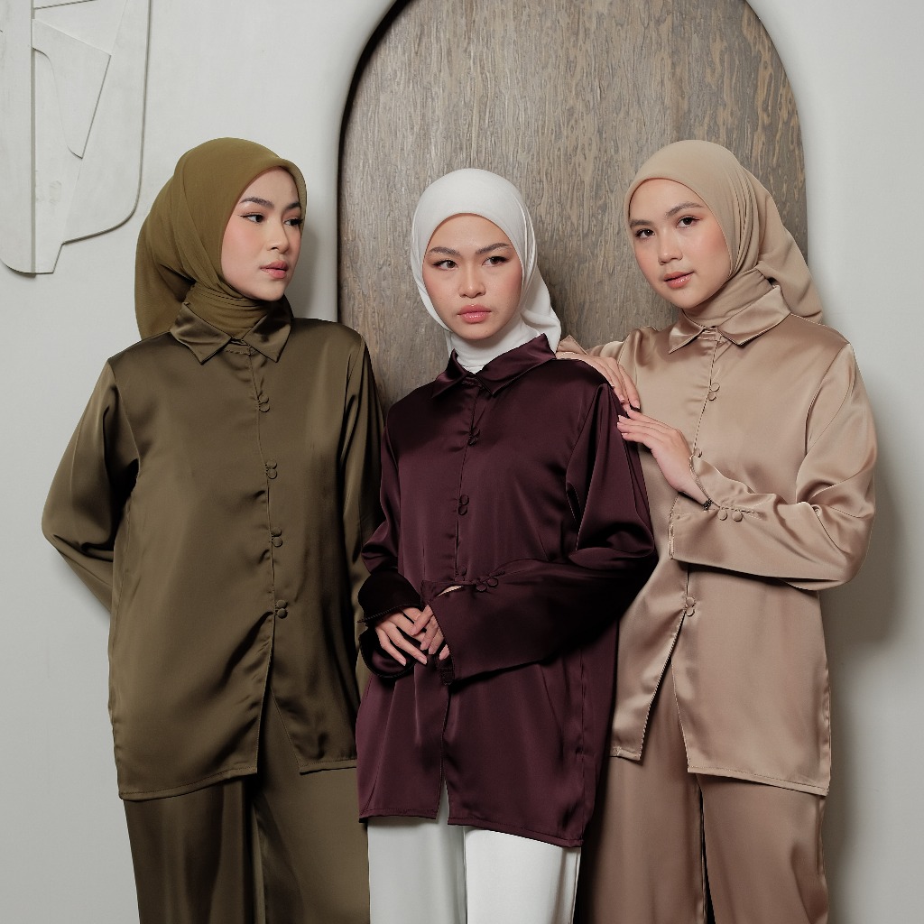 itSafira DUHA BLOUSE | Blouse Atasan Wanita Raya Collection Lebaran Premium Satin Silk UV Protection