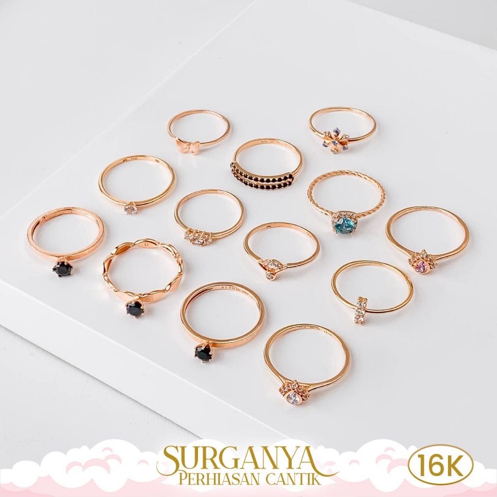 Cincin Emas Kadar 16K Cincin Model Solitaire Simpel Macan Gold