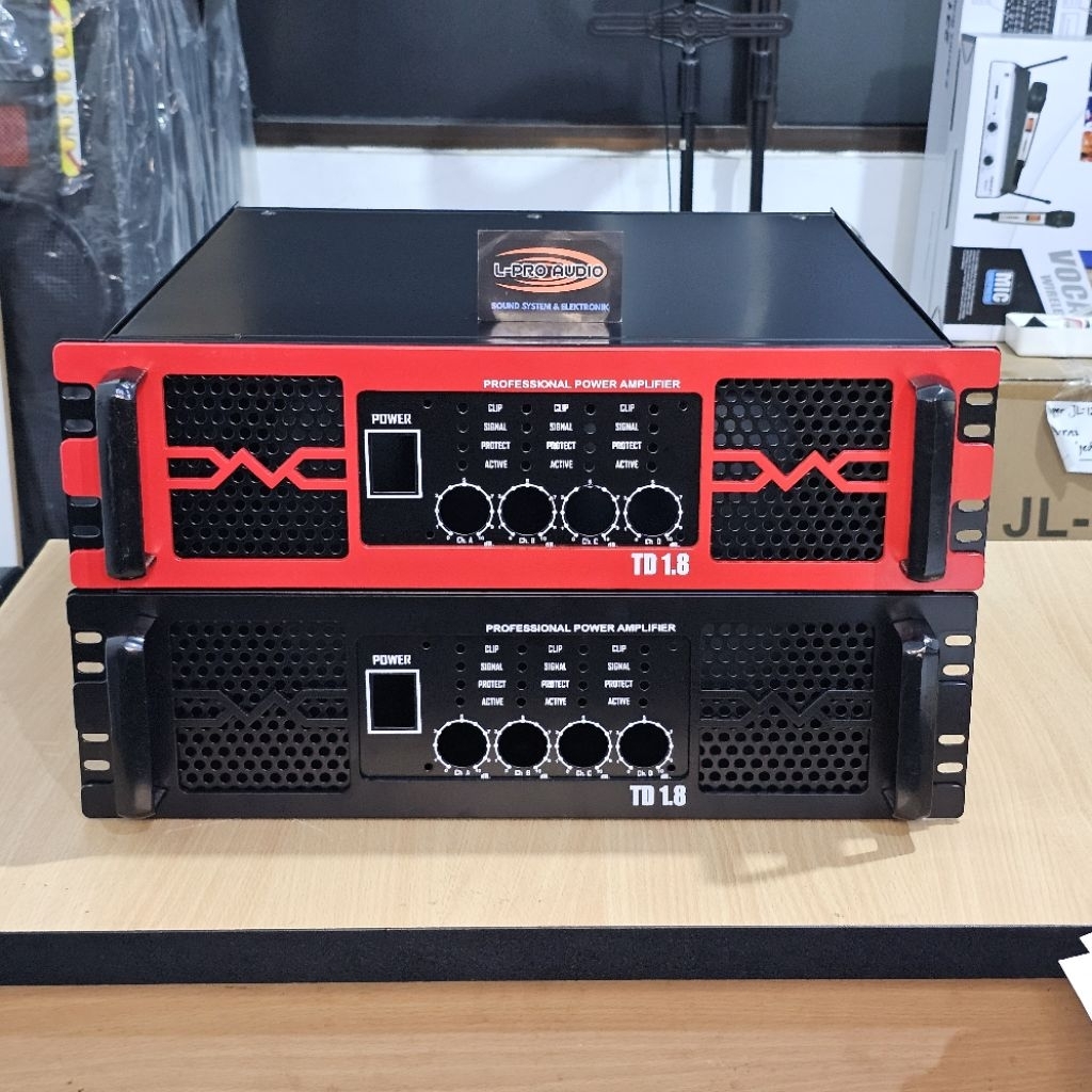 Box power amplifier TD1.8 3U 2ch dan 4ch lengkap knop handle besi