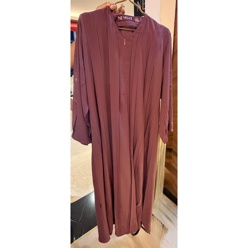 NEW Nehhat Tanya Abaya Granada Anti UV A-Line size L Plum