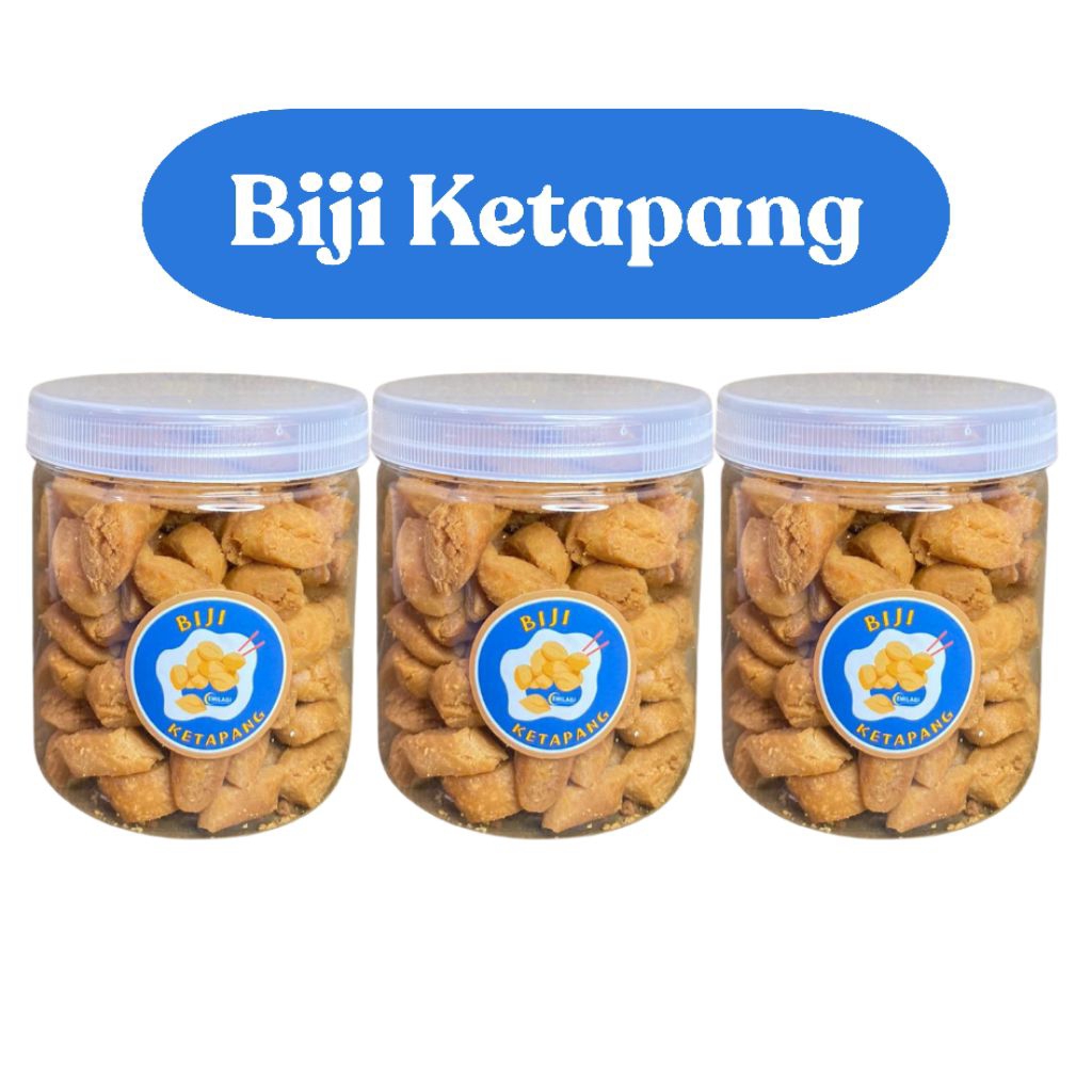 Kue Biji Ketapang Manis Kue Biji Ketapang Premium Cemilan Biji Ketapang | Paket 3 Toples |