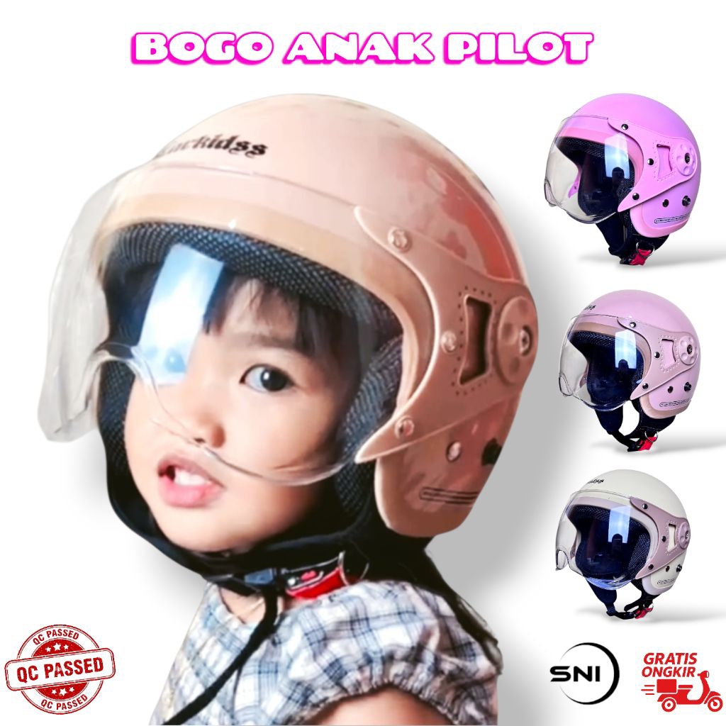 Helm anak Hnf Carkids Cewek Cowok usia 3 4 5 6 tahun sni premium -helm carkids hnf viral stylish,mod