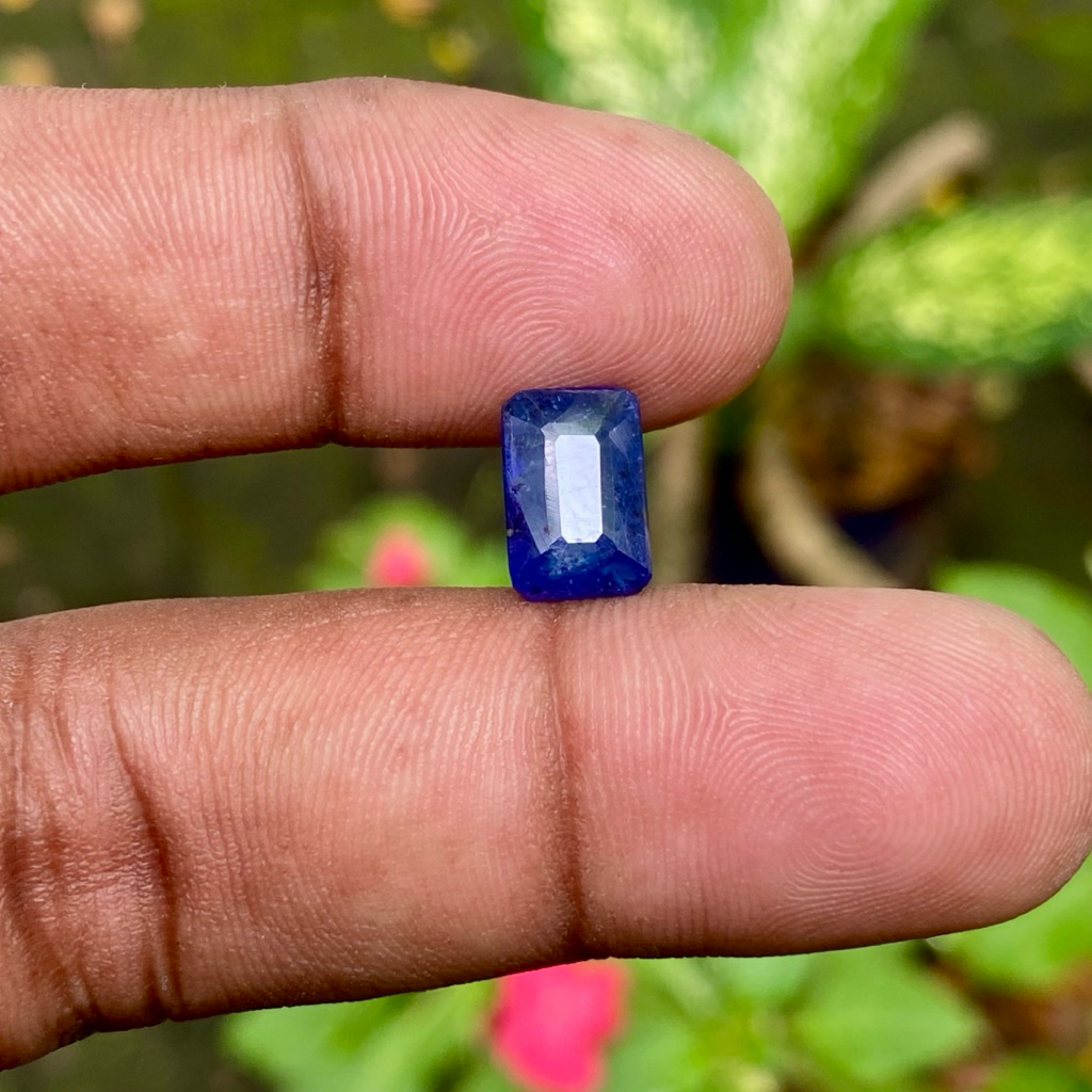 Natural Blue Sapphire Corundum Batu Blue Safir Tanzania Octagon Shape dim 10.5x7x4.5