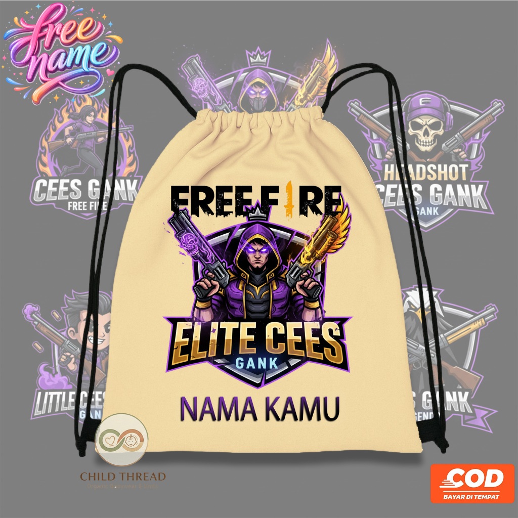 Tas Serut Ransel Anak Free Fire Import Murah - Model Lucu dan Kekinian
