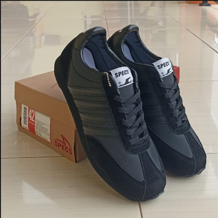 Sepatu sekolah specs 104 full hitam untuk pria wanita size 36-43 Bisa COD CEK DULU