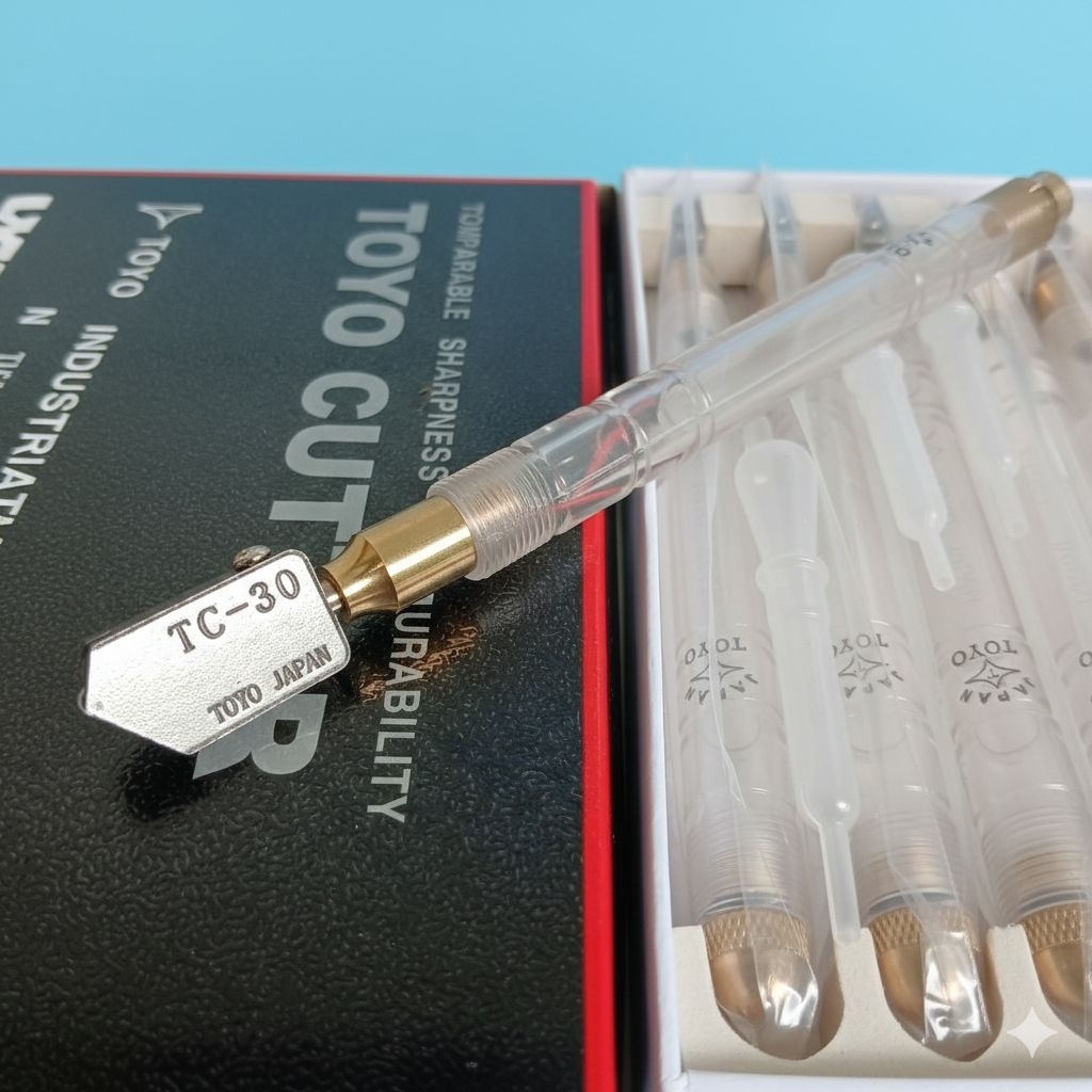 Set Toyo TC-30 Pisau Potong Kaca Asli Jepang Isi 6 Pcs Original Made in Japan Alat Potong Kaca Berku