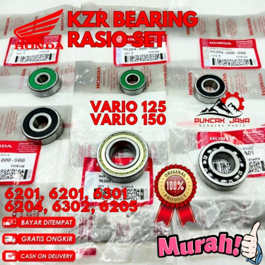 BEARING RASIO SET ORIGINAL HONDA KODE KZR, BEARING RASIO SET VARIO 125 BEARING RASIO SET VARIO 150