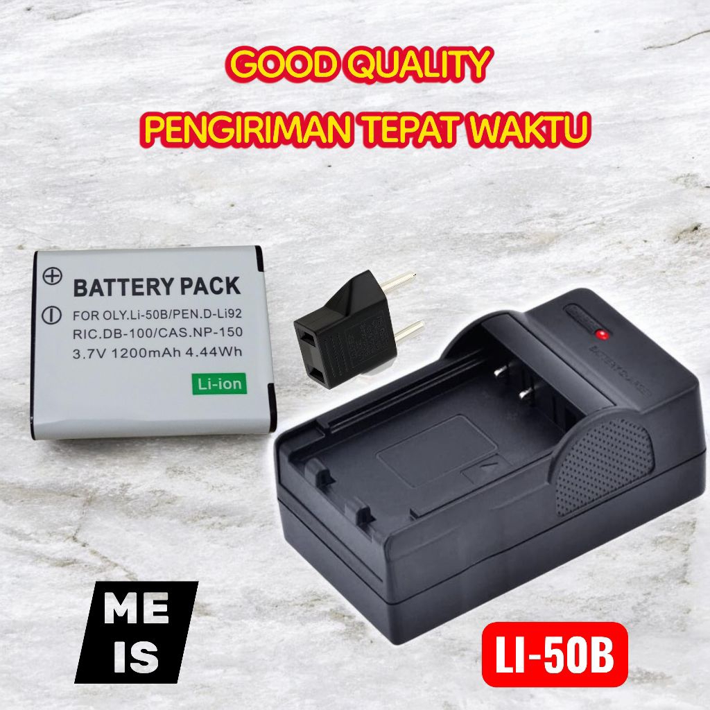 Charger & Baterai Pentax Optio WS80 RZ10 RZ18 WG10 I-10 X70 Casan Batre