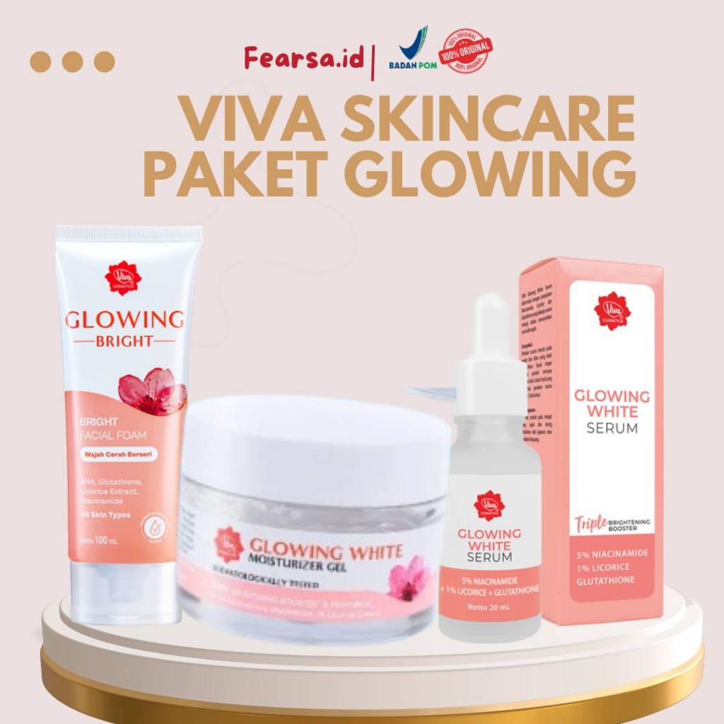 (3produk) Viva Moisturizer Gel + Viva Facial Foam + Viva Serum / Viva Paket Skincare Melembabkan Waj