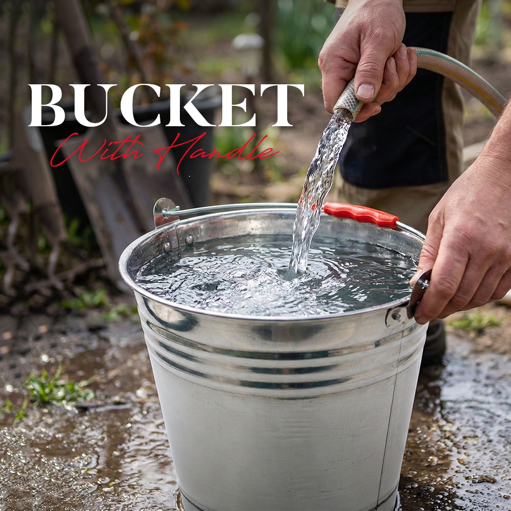 Ember Timba Air Stainless Dengan Pegangan