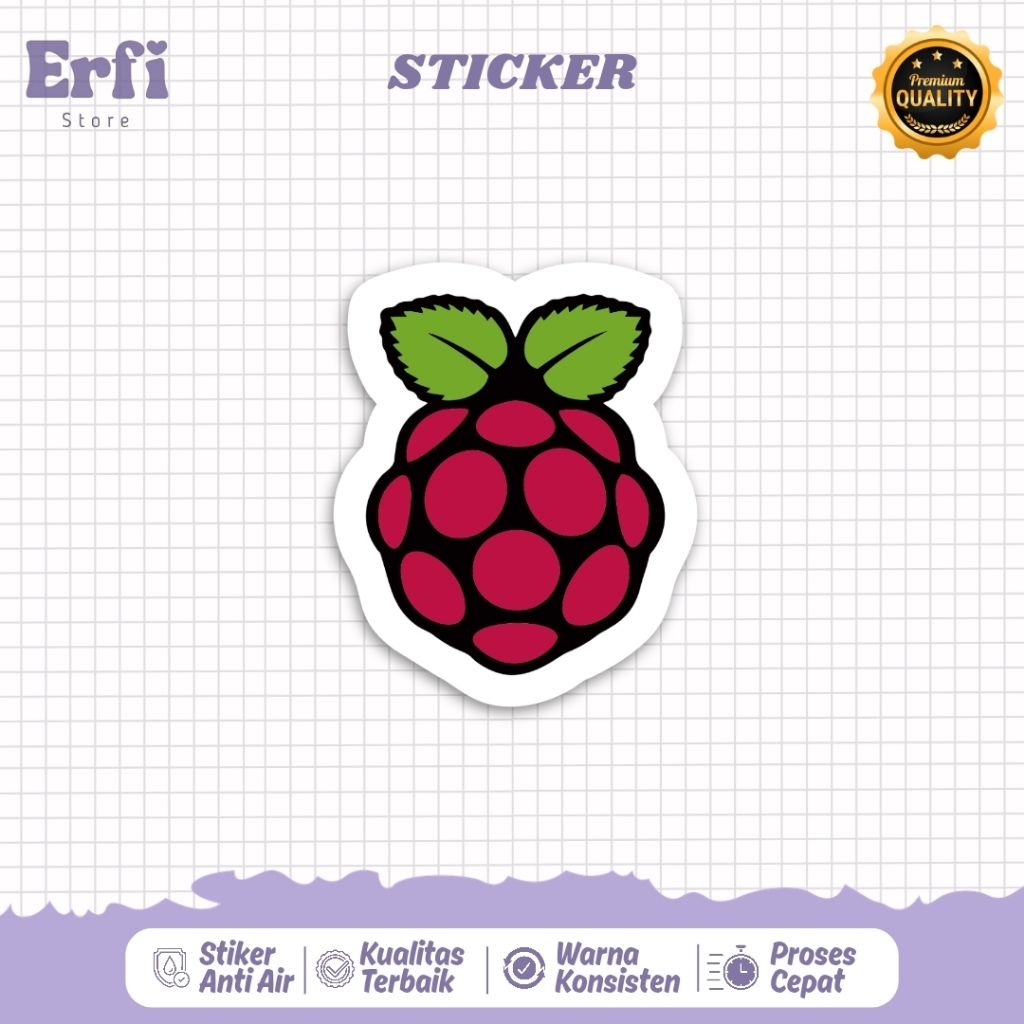 Stiker Logo Raspberry Pi cocok untuk Programmer Coding Developer Informatika IT Vinyl Waterproof Ant
