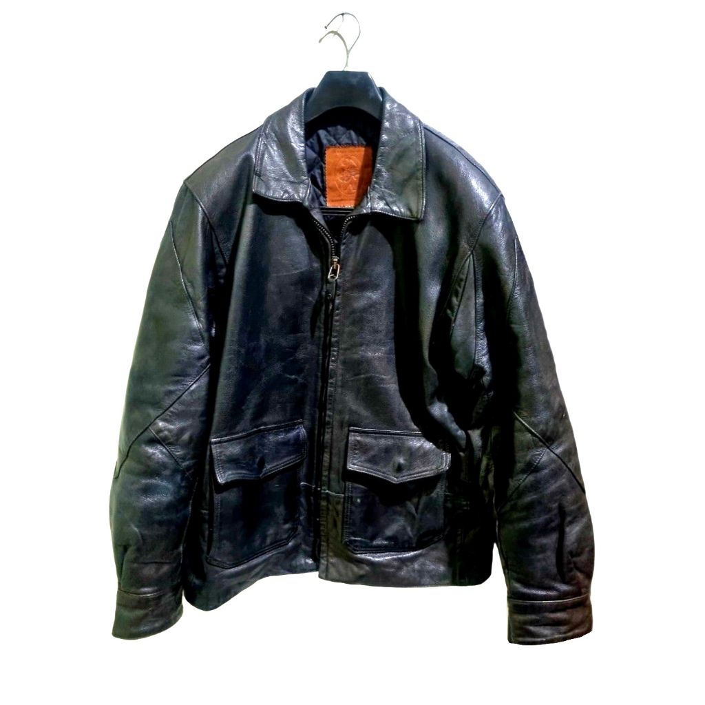 Vtg 80s Golden Bear Type G-8 Military Leather Bomber Jacket X Jaket Kulit Schott Avirex Harley David