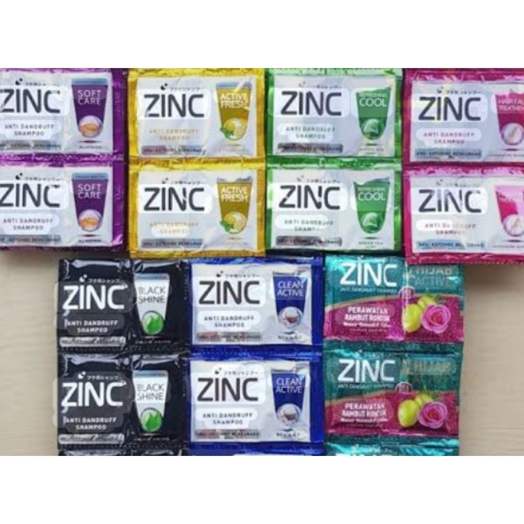 Zinc Shampo Sachet Cool Hijau Promo isi 13 pcs
