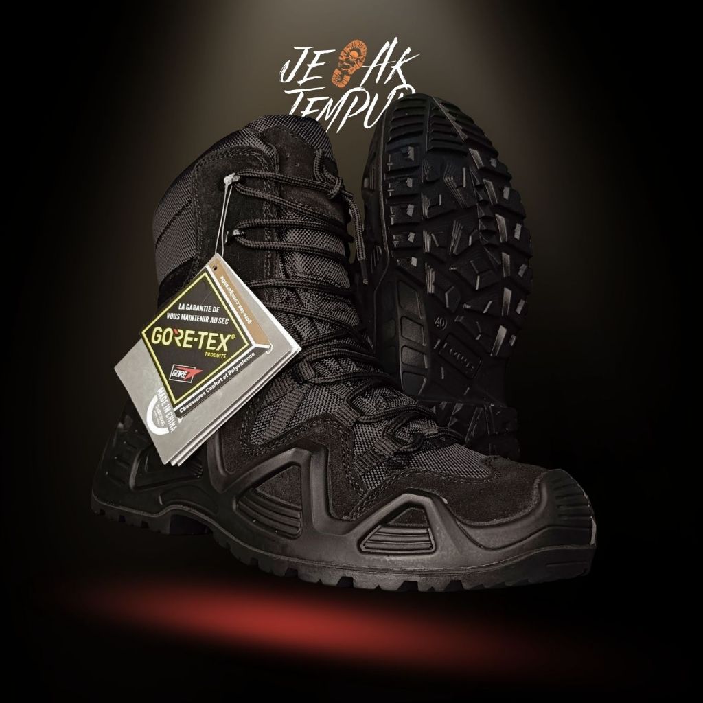 Sepatu Boots PDL Lowa 8 Inch Tali Anti Slip Hitam black