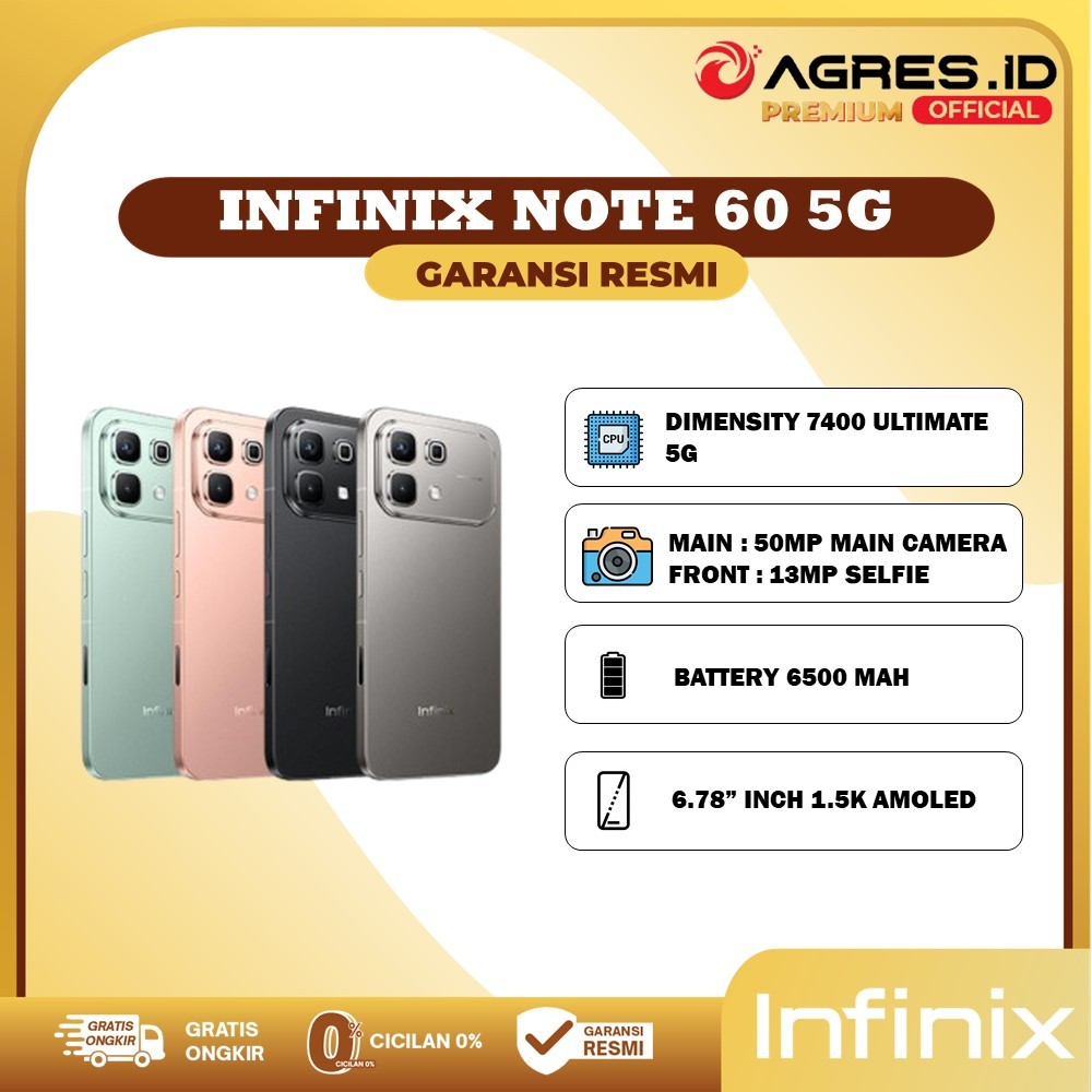 Infinix Note 60 5G 8GB/256GB Garansi Resmi Infinix Indonesia