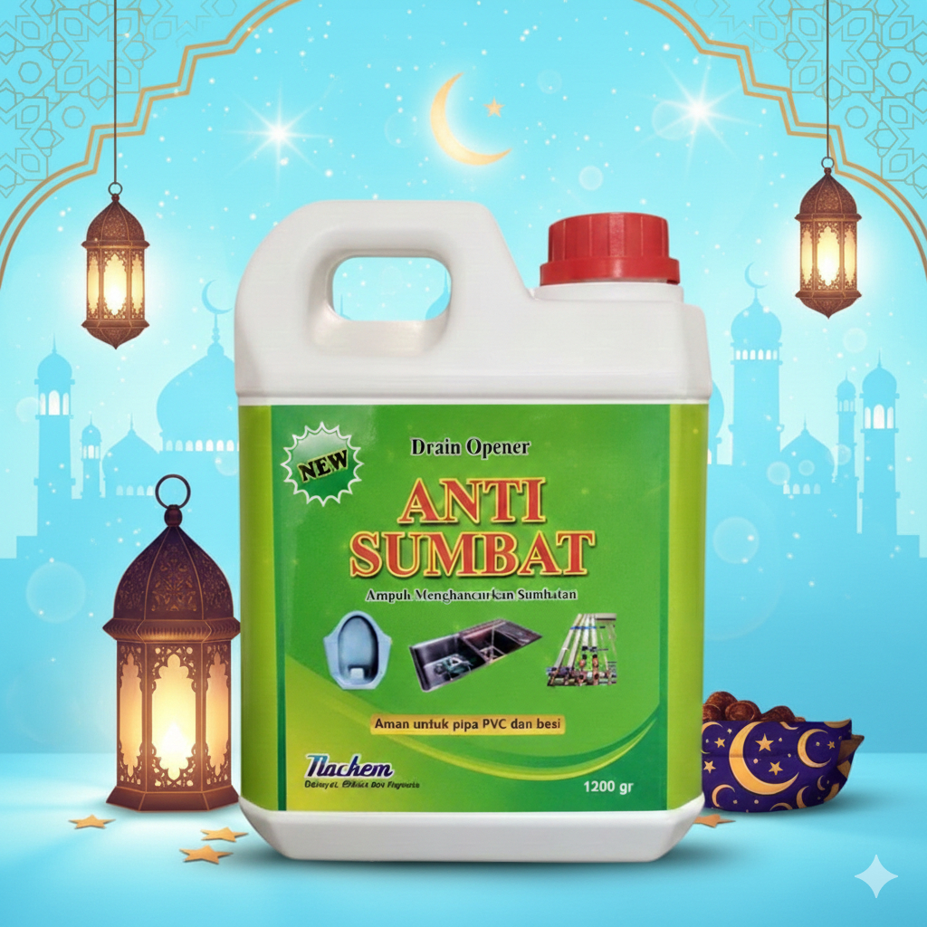 ANTI SUMBAT NACHEM 1200GR cairan cair anti mampet kamar mandi wc closet saluran air / ANTI SUMBAT NA