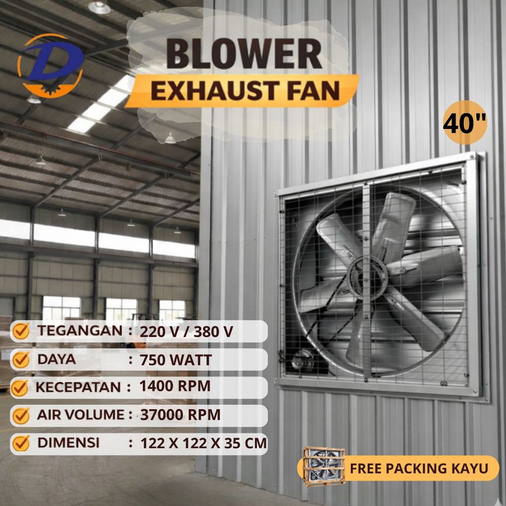 Blower Kipas Exhaust Fan 40 inch untuk gudang / Kandang Ayam close house / green house | Industrial