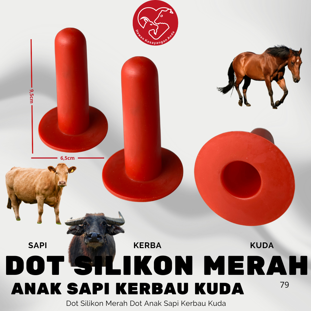 Dot Pedet Anak Sapi Kuda Kerbau Dinosaurus Brontosaurus Dot Silikon Merah Silicone Dot Hewan Ternak