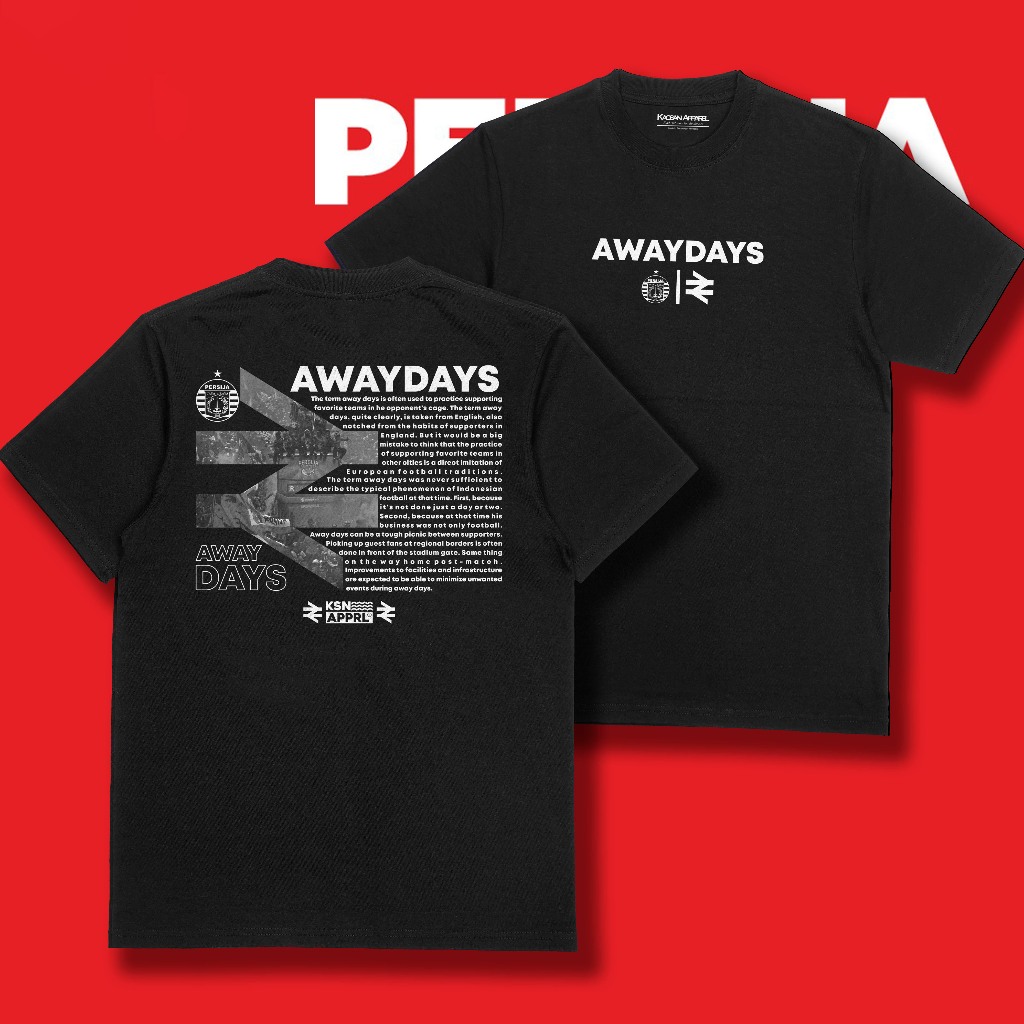 Kaos Persija Jakarta "Awaydays PERSIJA" - Kaos Supporter Persija/Jack Mania/Kaos distro persija/Kaos
