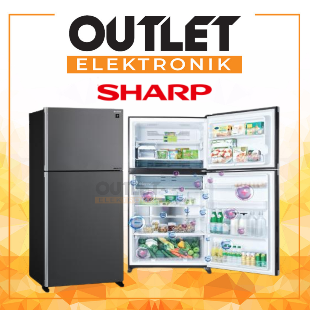 Sharp Kulkas 2 Pintu SJ-IG963PG-BK / SJIG963PGBKJ-Tech Inverter & Plasmacluster