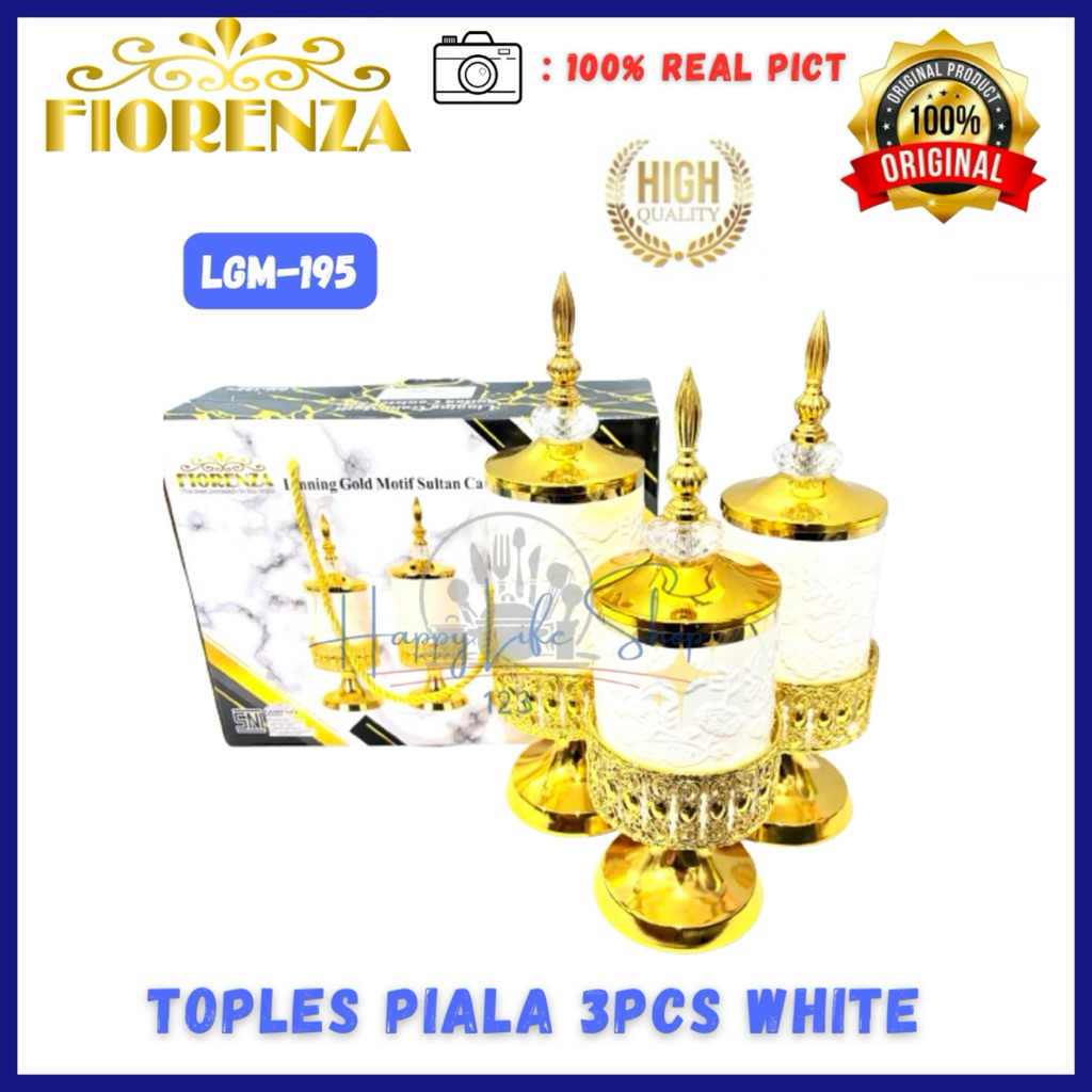 Toples Piala Sultan 3pcs FIORENZA / Toples Sultan Keramik 3pcs / Toples Keramik Marble 3pcs FIORENZA