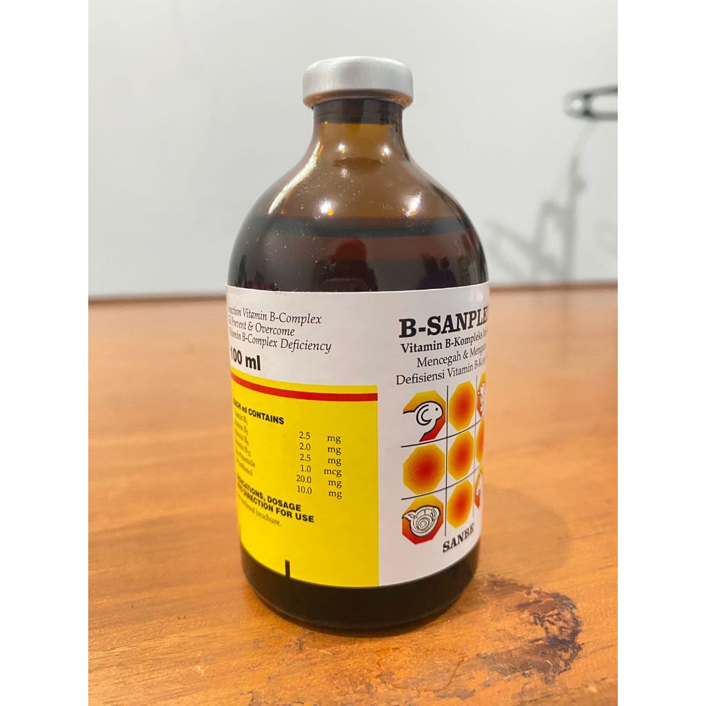B-SANPLEX Injeksi Vitamin B-Kompleks 100ml Mencegah Defisiensi Hewan
