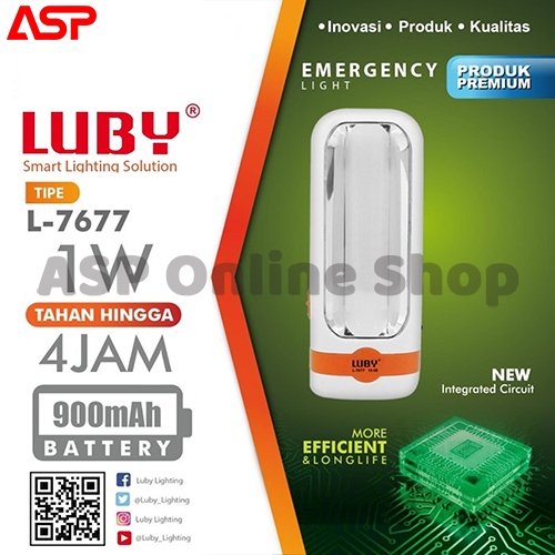 Senter Lampu Emergency Light Rechargeable LUBY L-7677 L7677