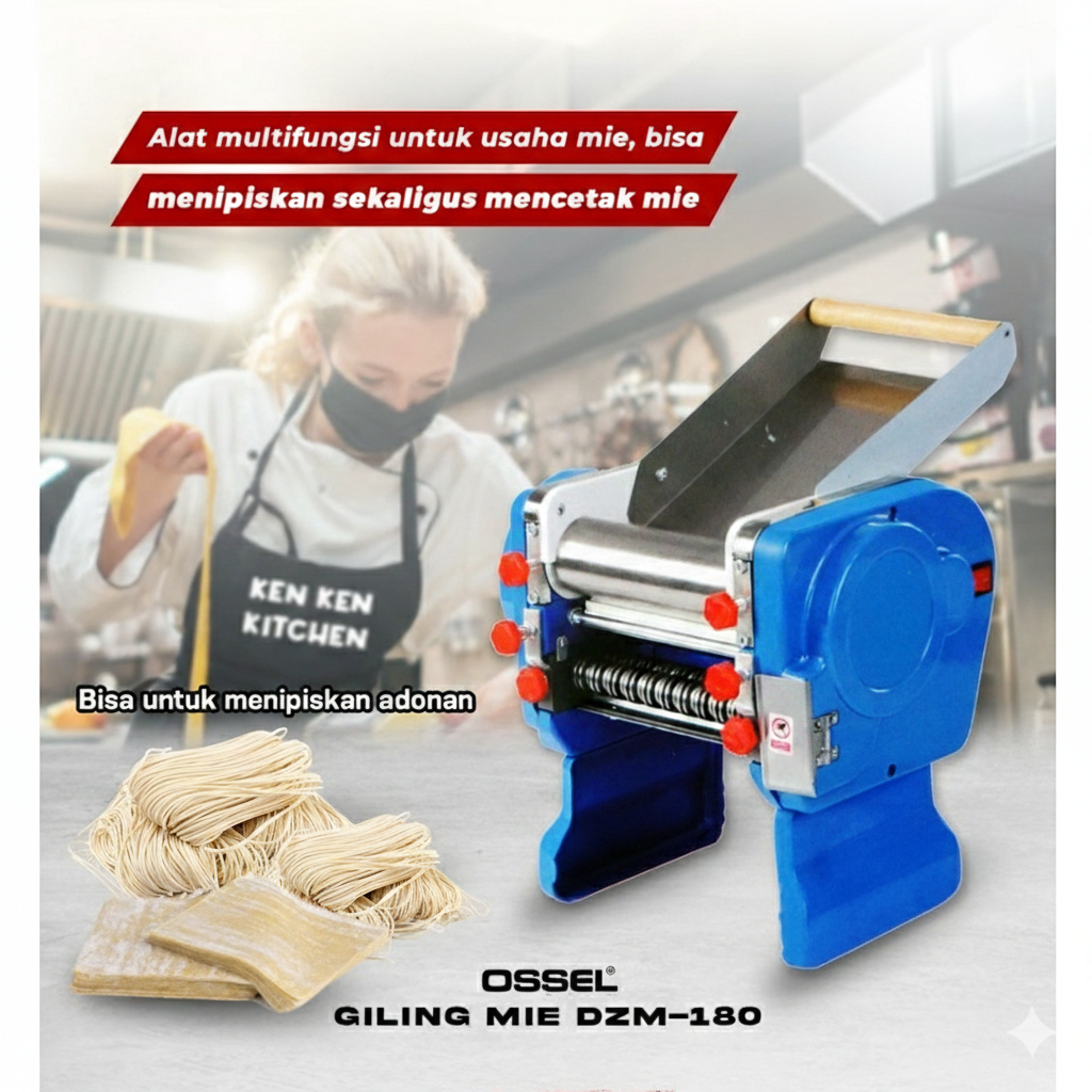 OSSEL Mesin Penggiling Mie Listrik Type DZM 180 Mesin Giling Mie Listrik DZM-180 OSSEL