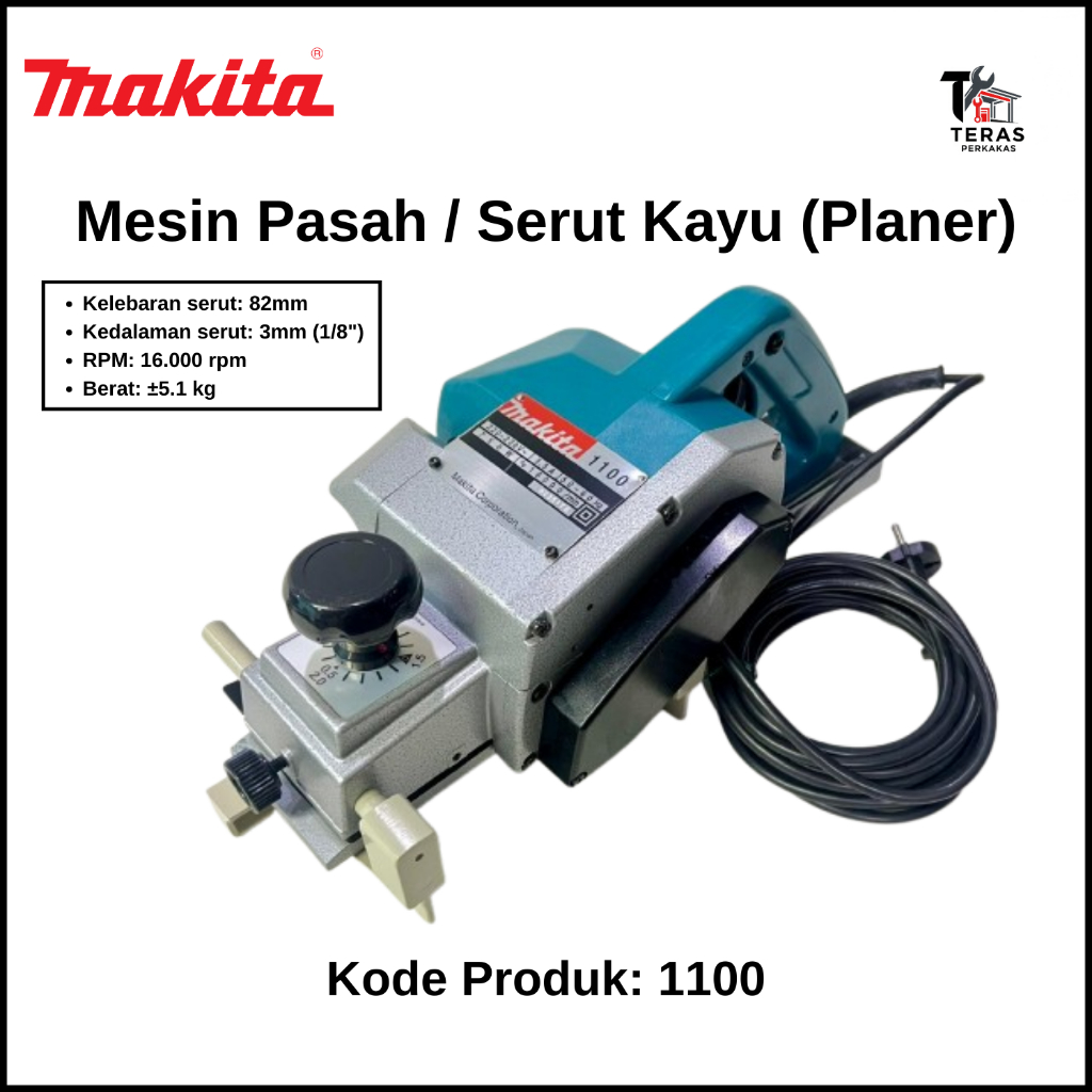 MAKITA Mesin Pasah / Serut Kayu (Planer) 82mm Makita 1100