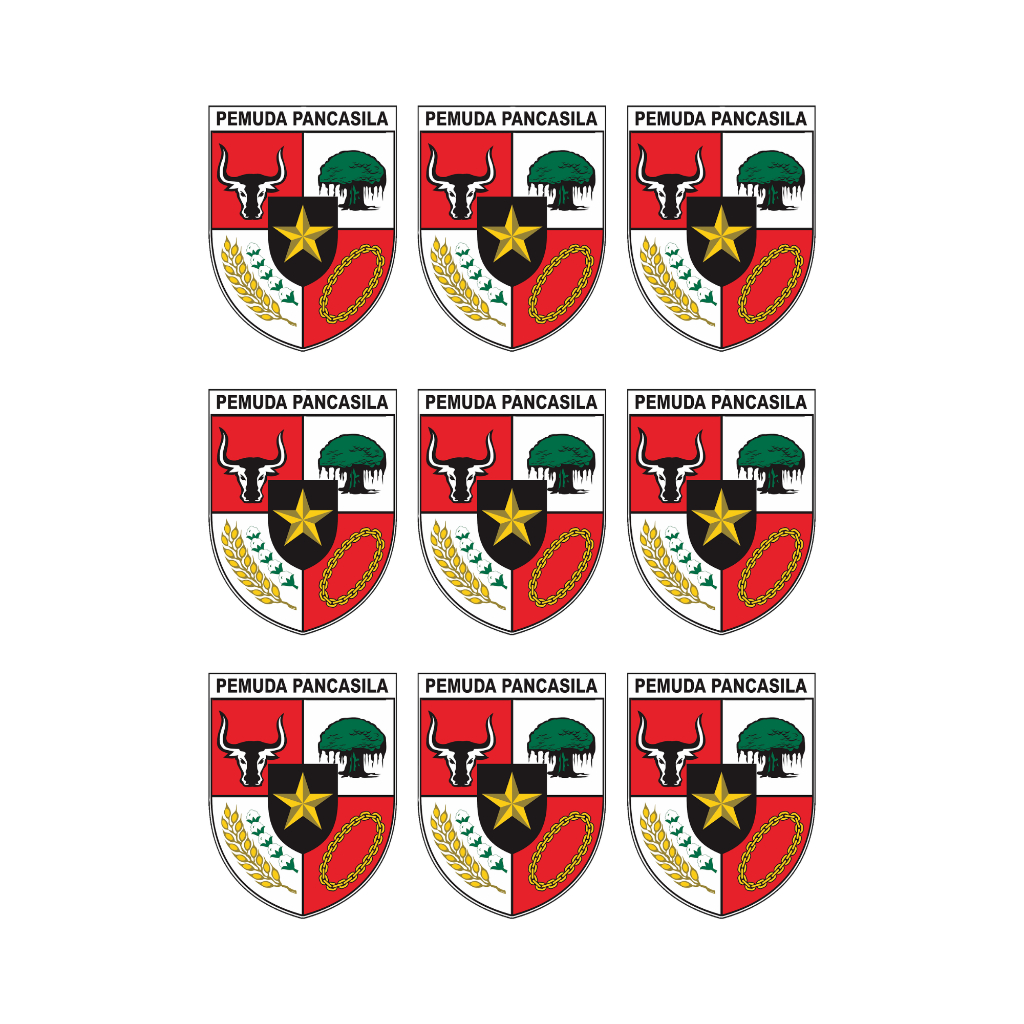 STICKER LOGO PEMUDA PANCASILA A4 ISI 9 PCS
