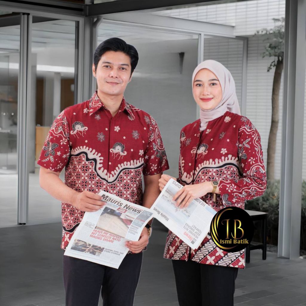 Coupel Batik Atasan Wanita Blouse Abaya  Dan Kemeja Batik Lengan Pendek Baju Kantor