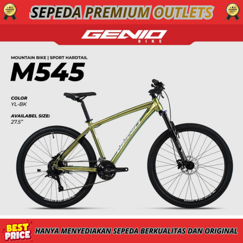 Sepeda Gunung Genio MTB 27,5 M 545 new 2026 3 X 9 SPEED CRANK SHIMANO HOLOTECH